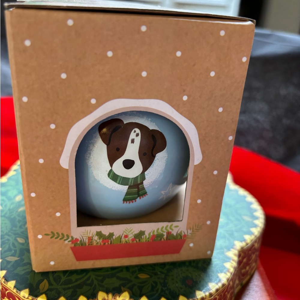 Prima Designs Festive Dog Ornament with Scarf NIB
